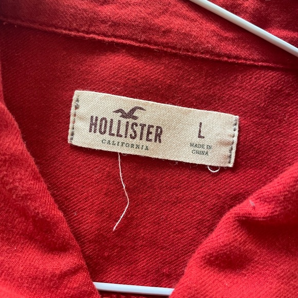 Red Long Sleeve Button Down Shirt - Picture 3 of 3